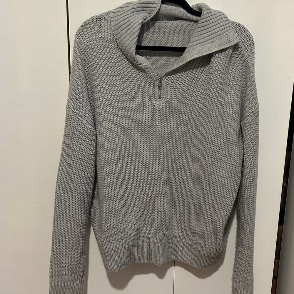 SHEIN Light Gray Knit Sweater
